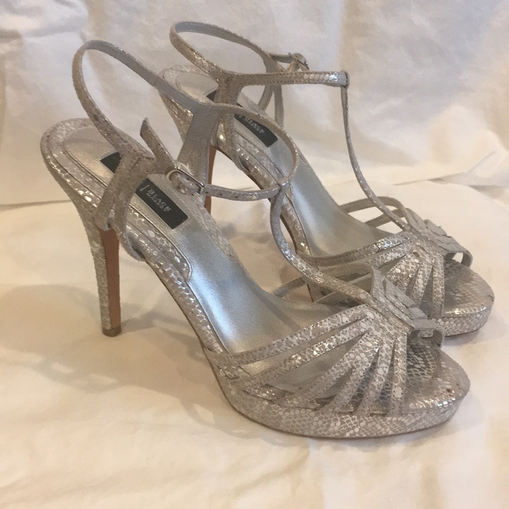 Silver strappy heels by WHBM